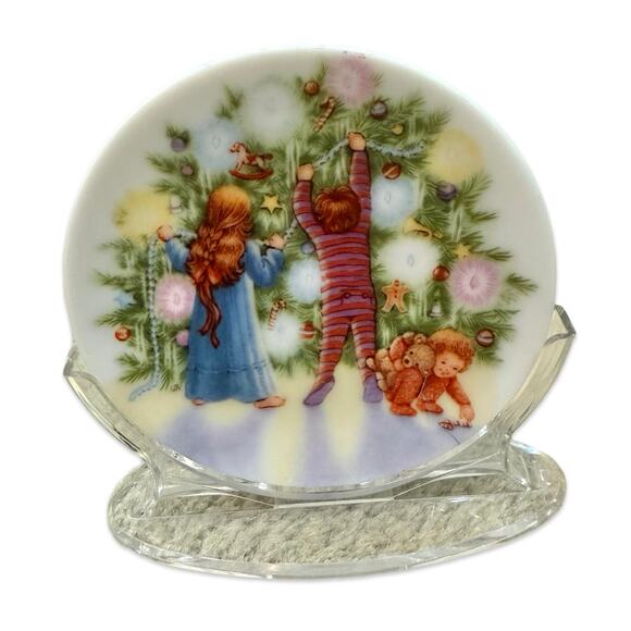 Porcelain Plate Retired Hallmark Keepsake 5 Christmas Ornaments 1987-1991 MINT - Picture 4 of 13